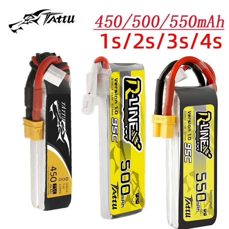 Drone Battery 4S - 3 pezzi NUOVO TATTU 450/500/550mAh 75/95C