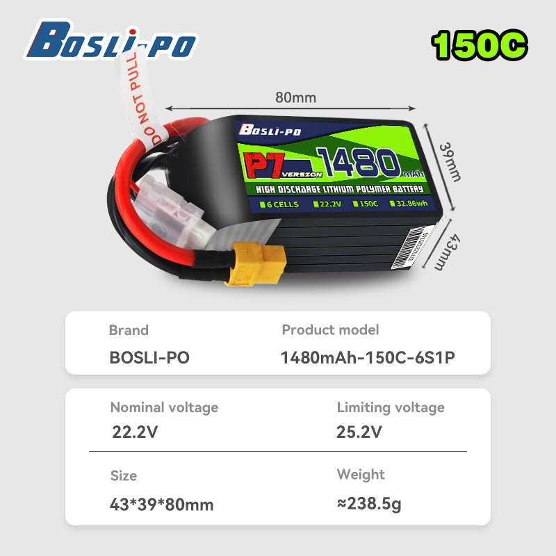Boslipo P7 Versione 1480mAh 15 - Drone Battery 6S recensione e prezzo