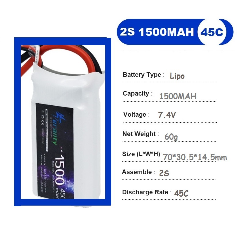2PCS 7.4V Lipo 2S Batteria 150 - Drone Battery 4S recensione e prezzo