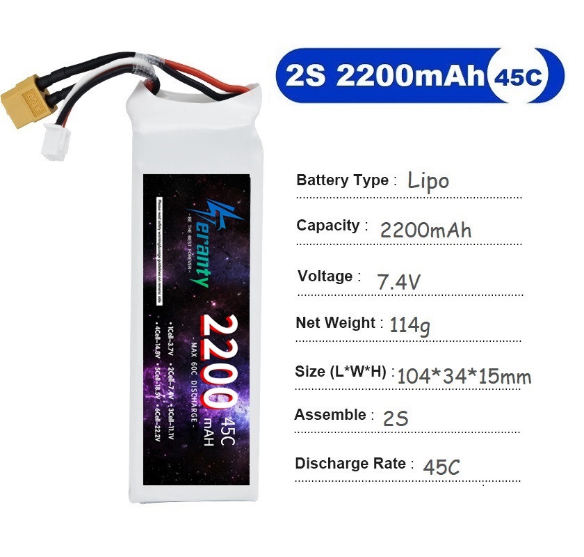 2PCS 7.4V Lipo 2S Batteria 150 - Drone Battery 4S recensione e prezzo