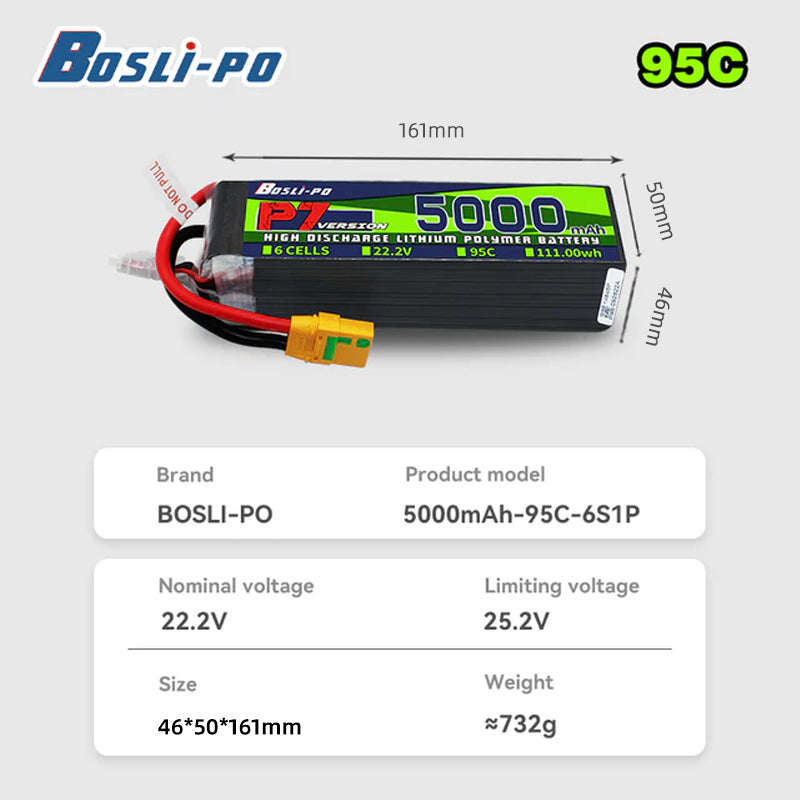 Boslipo P7 Versione 5000mAh 95 - Drone Battery 6S recensione e prezzo